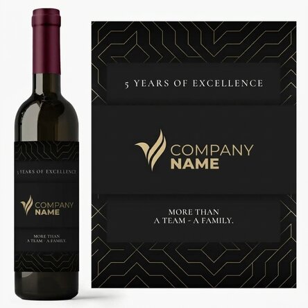 Vino personalizado con logotipo y texto