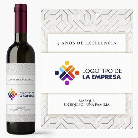 Vino personalizado con logotipo y texto - Aniversario de la marca