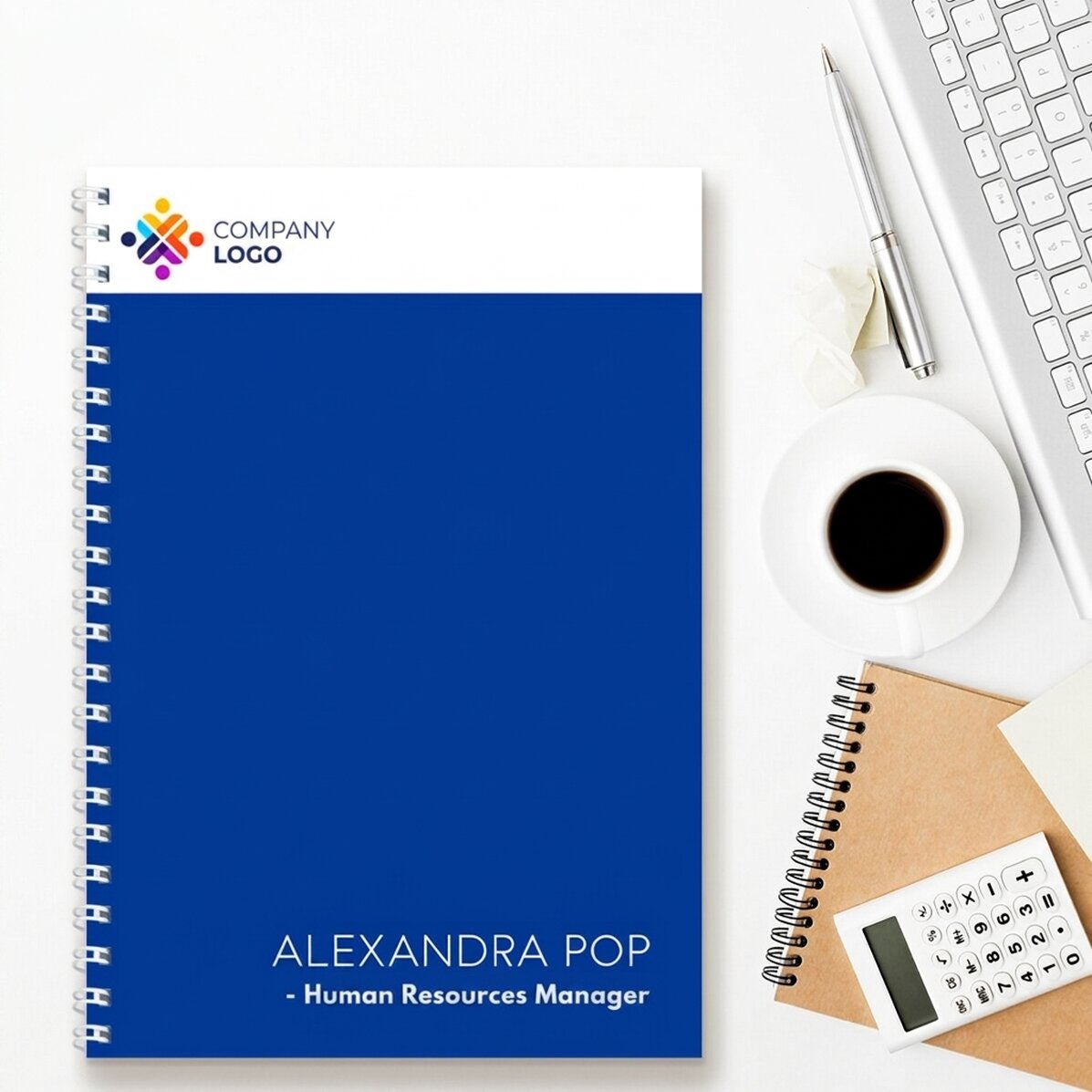 Cuaderno personalizado con logotipo y texto