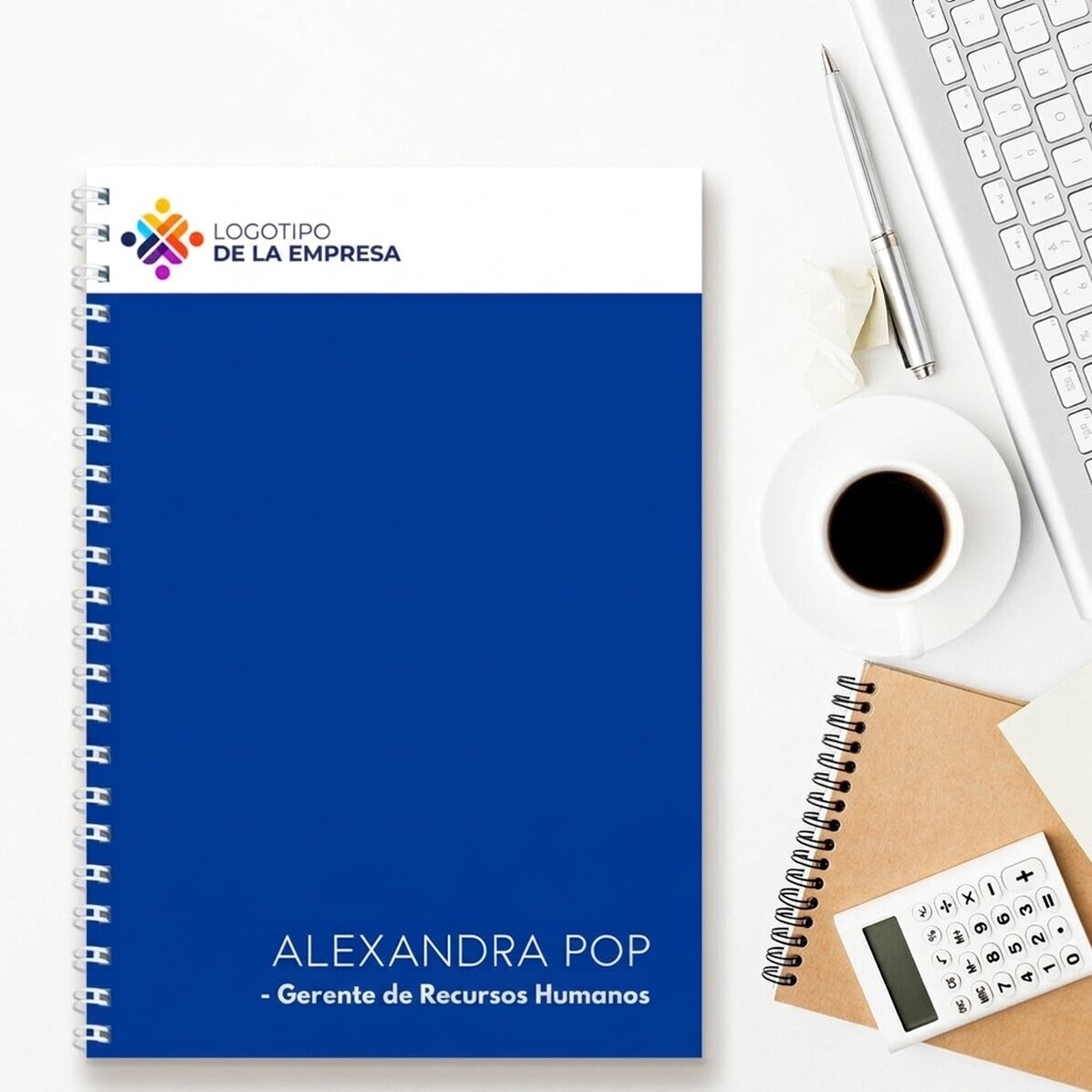 Cuaderno personalizado con logotipo y texto