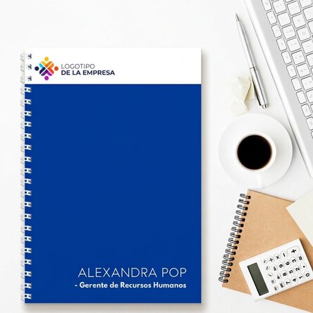Cuaderno personalizado con logotipo y texto