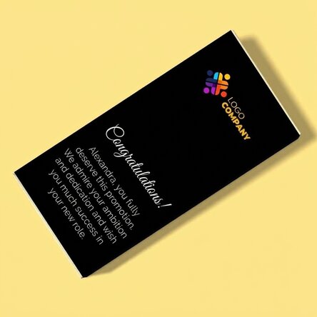 Chocolate personalizado con logotipo y texto - Promoción