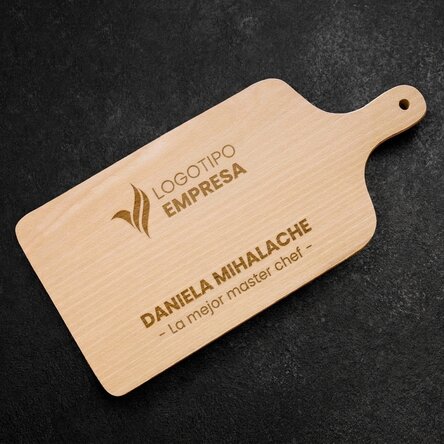 Tabla de cortar personalizada con logotipo y texto