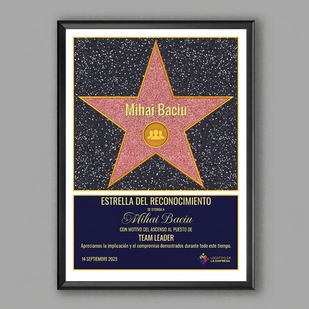 Cuadro personalizado con logotipo y texto - La estrella de la gratitud