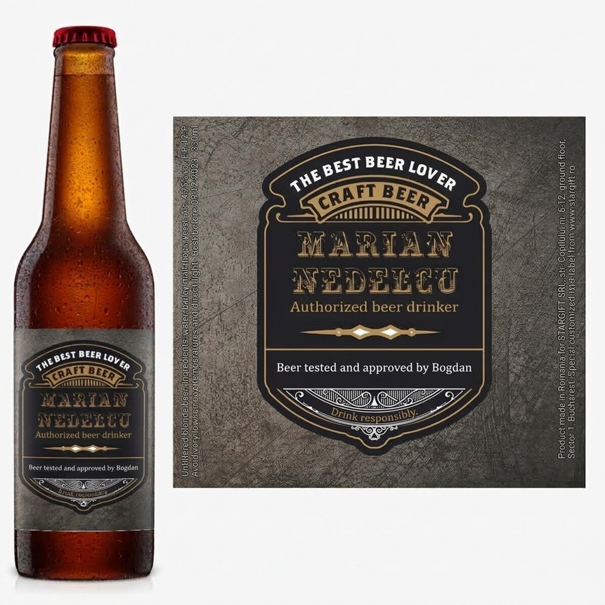 Cerveza personalizada con texto - Bebedor autorizado de cerveza