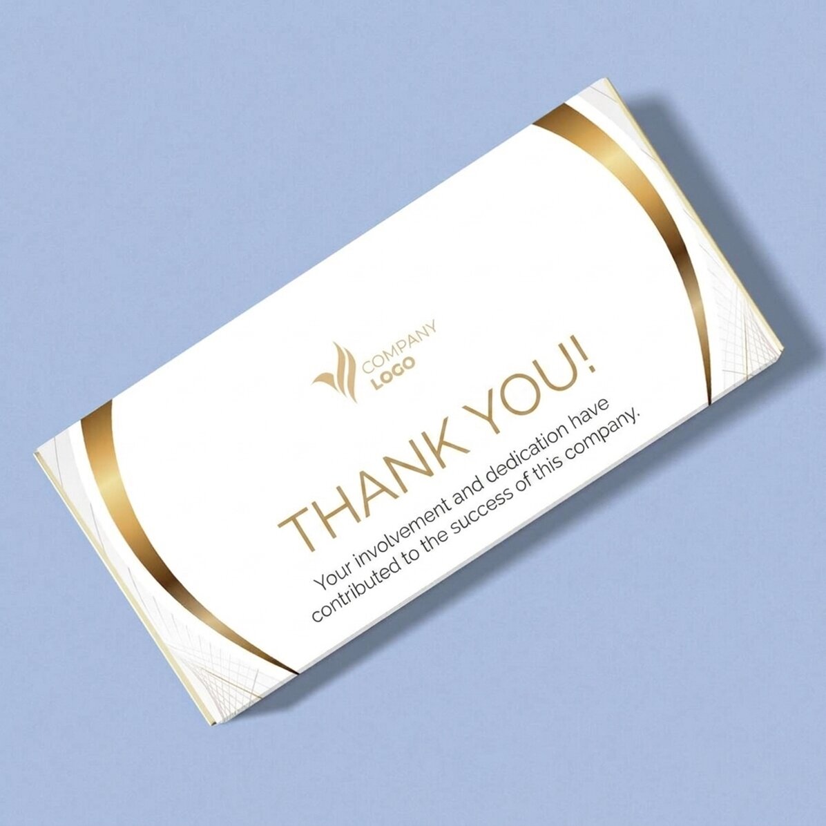 Chocolate personalizado con logotipo y texto - Felicitaciones (Blanco)