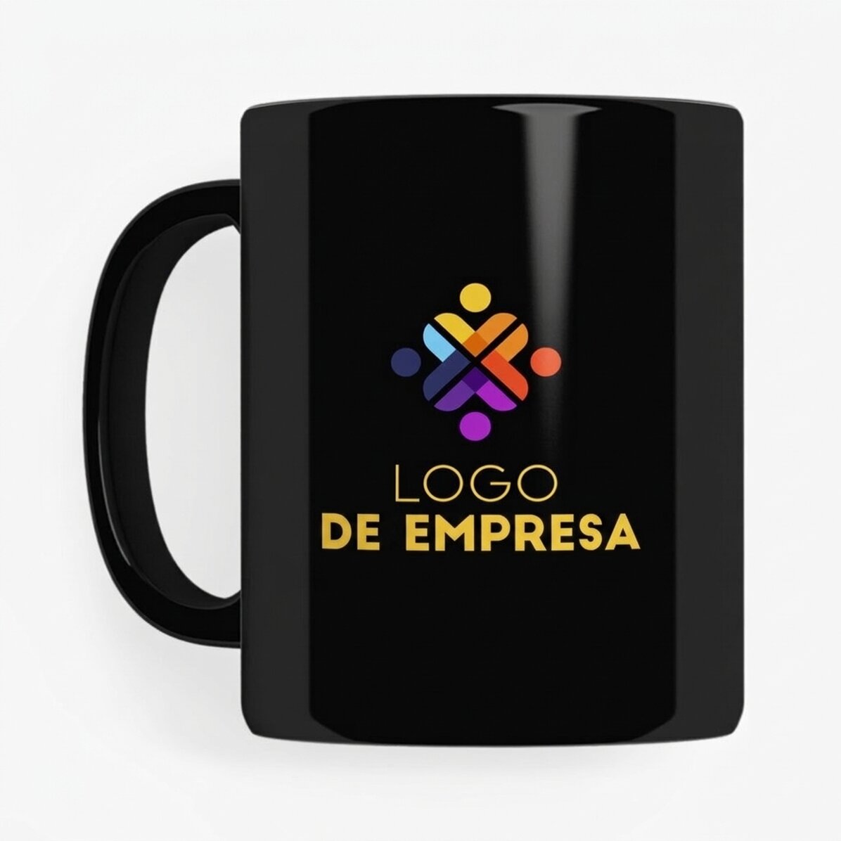 Taza personalizada con logotipo en ambos lados - fondo negro