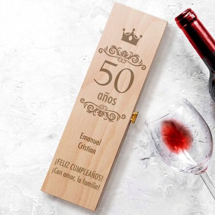 Caja de vino personalizada - ¡Feliz cumpleaños!