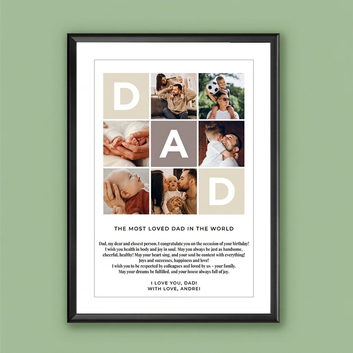 Cuadro personalizado con texto y 6 fotos - DAD