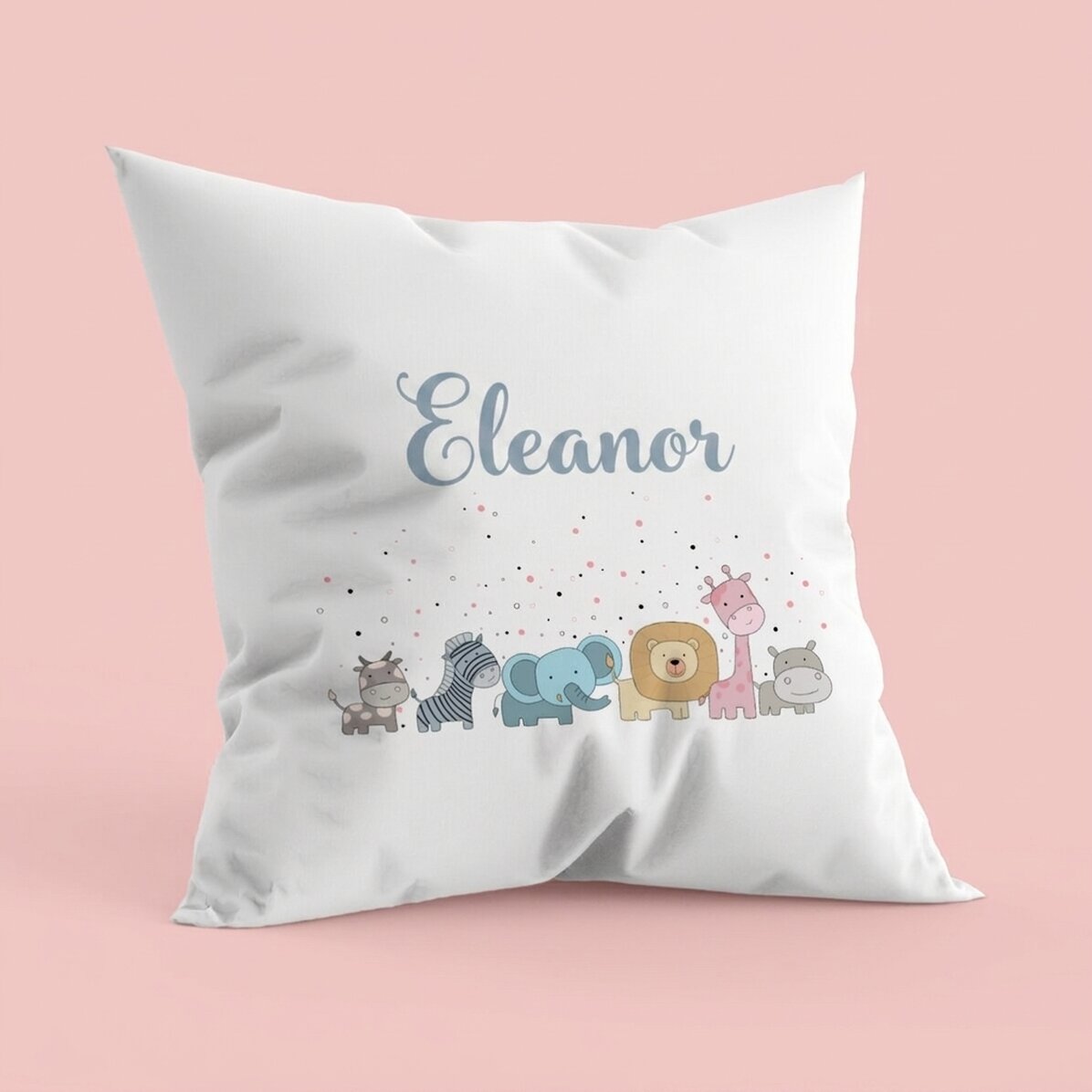 Almohada personalizada con texto: «El nombre del bebé»