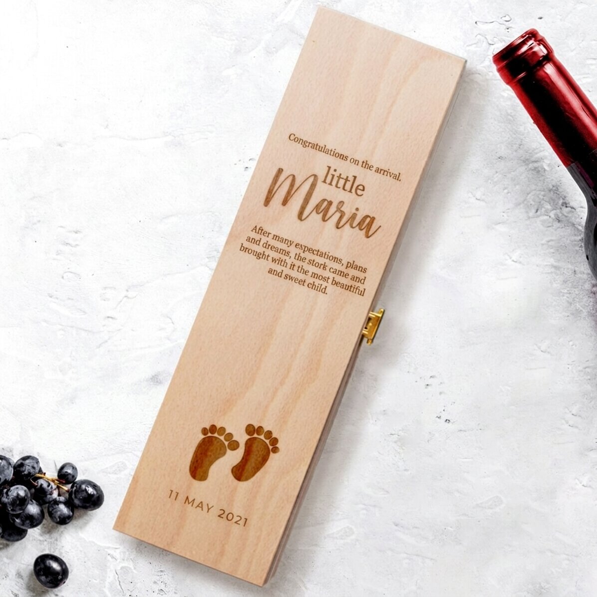 Caja de vino personalizada - El milagro de la vida
