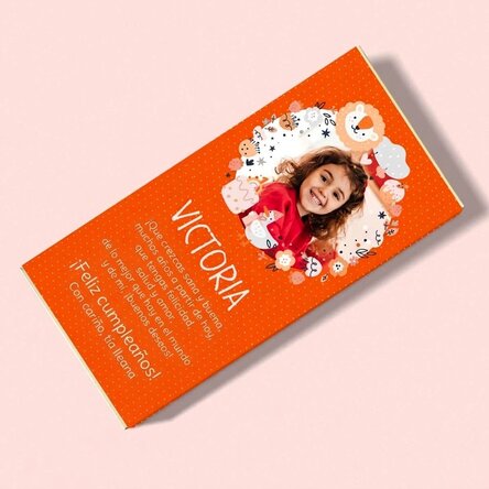 Chocolate personalizado con texto para niños - Animales adorables