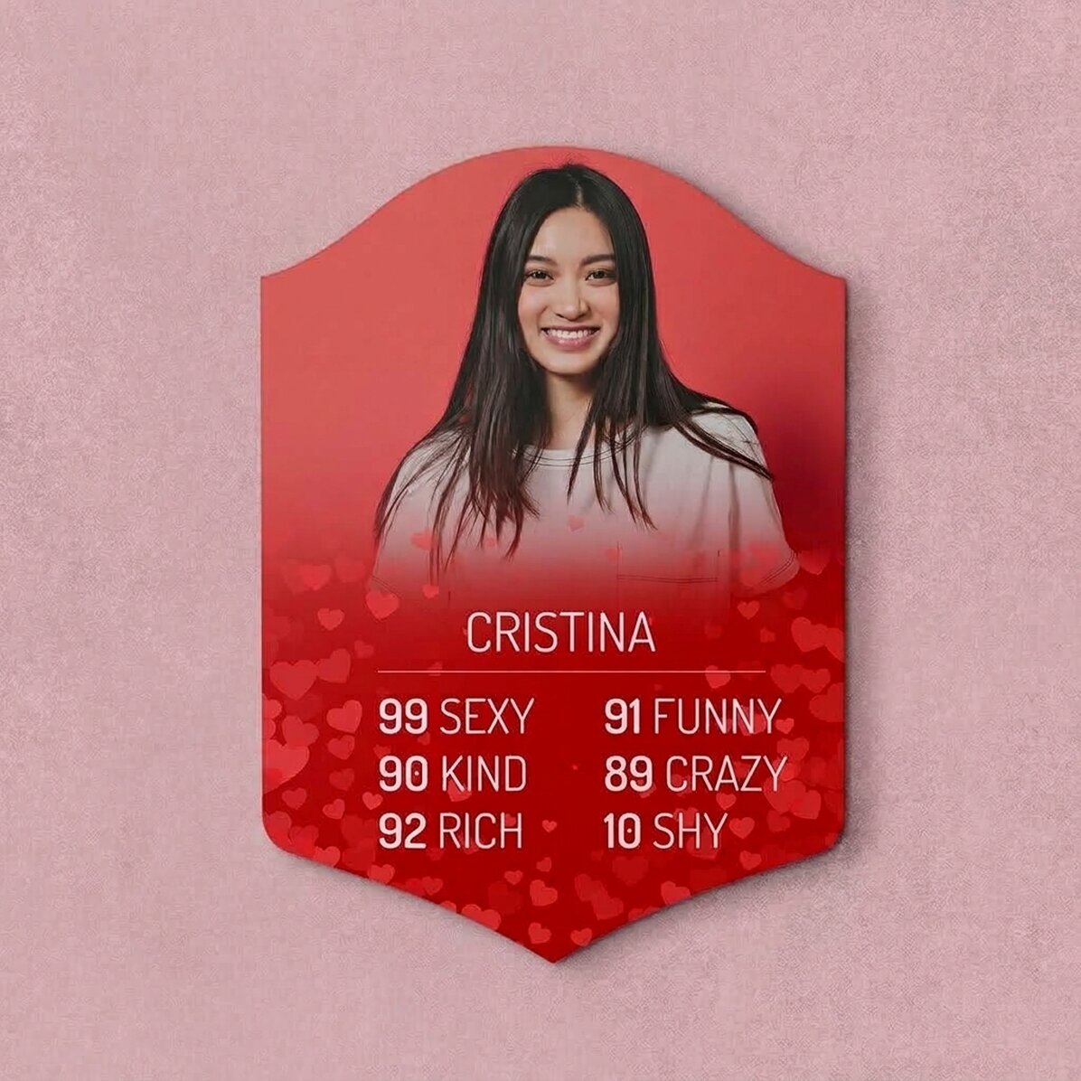 Tarjeta de la FIFA personalizada con una foto y estadísticas