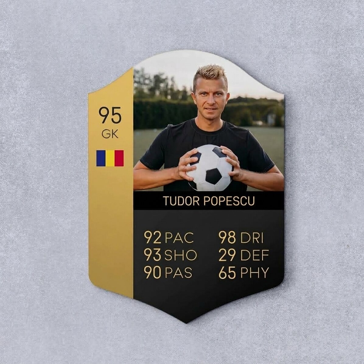 Tarjeta personalizada de la FIFA con una foto y estadísticas - Apasionado del fútbol