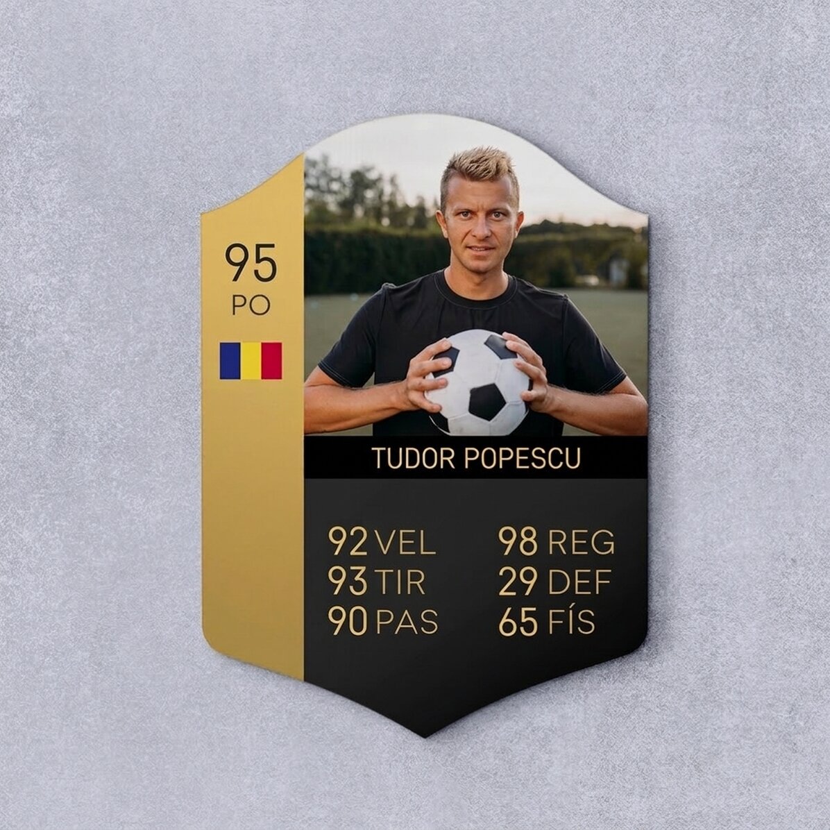 Tarjeta personalizada de la FIFA con una foto y estadísticas - Apasionado del fútbol