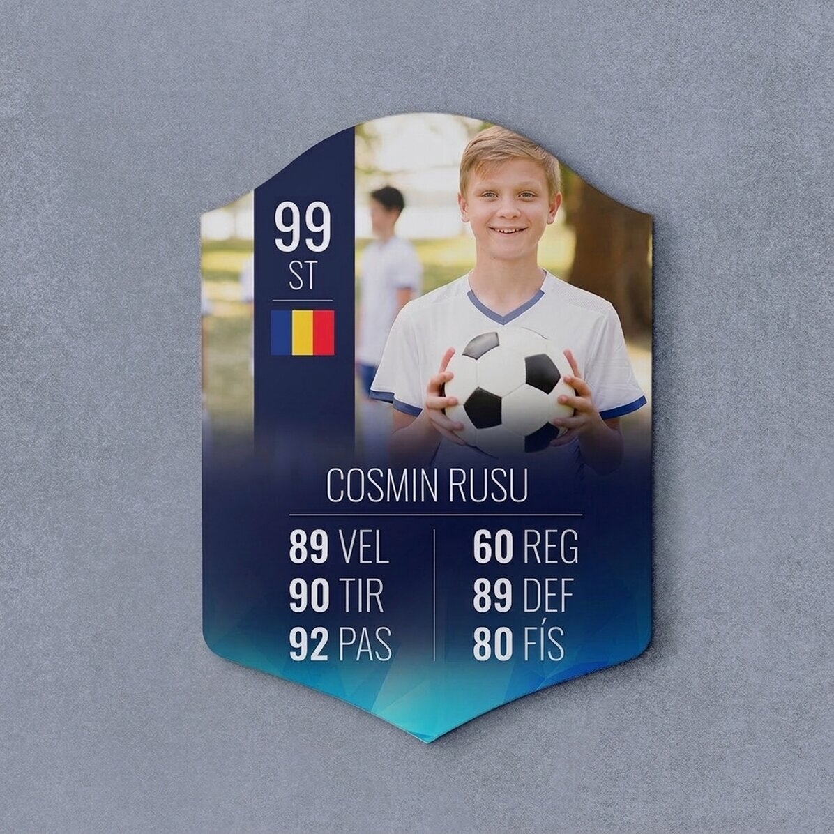 Tarjeta personalizada de la FIFA con una foto y estadísticas - Futbolista