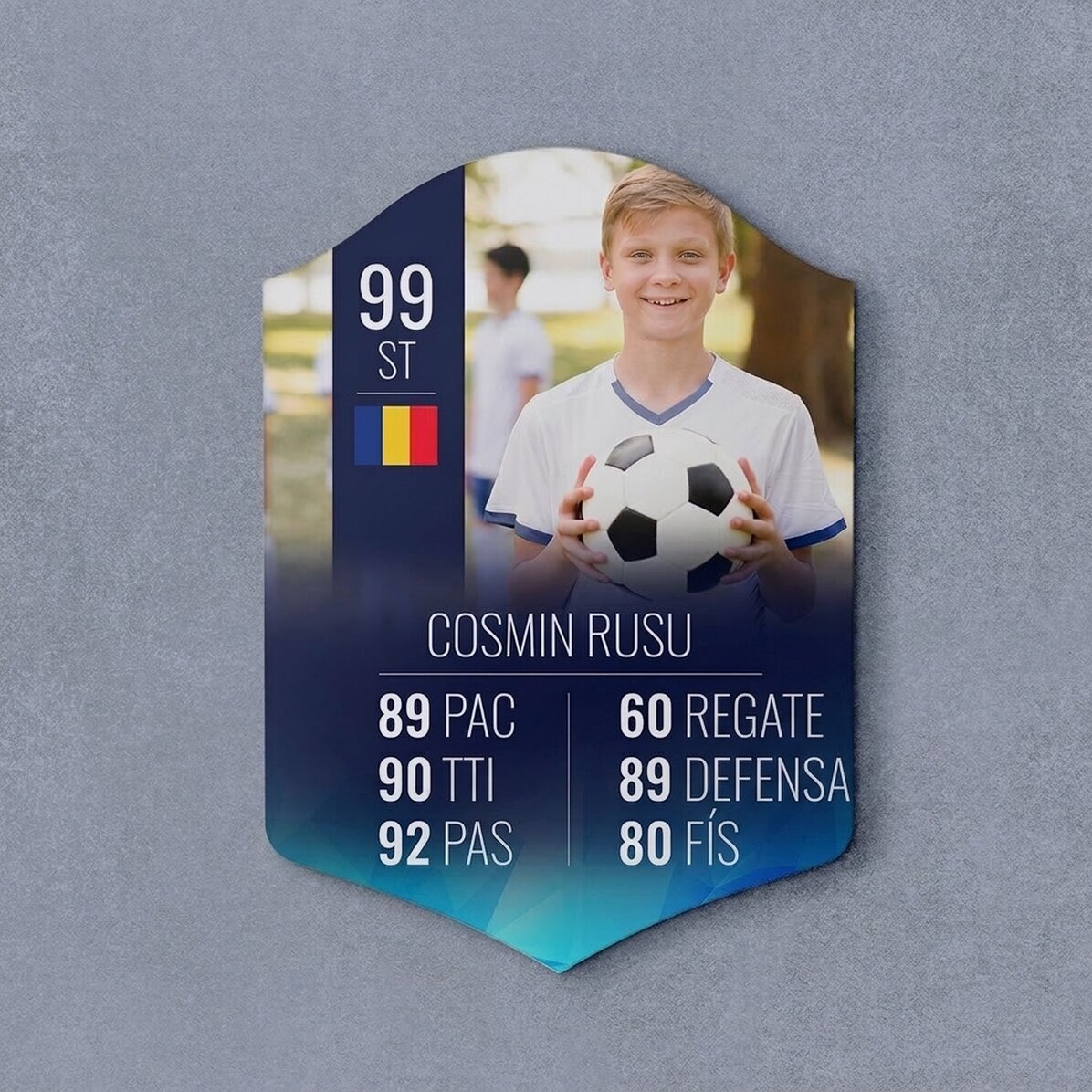 Tarjeta personalizada de la FIFA con una foto y estadísticas - Futbolista