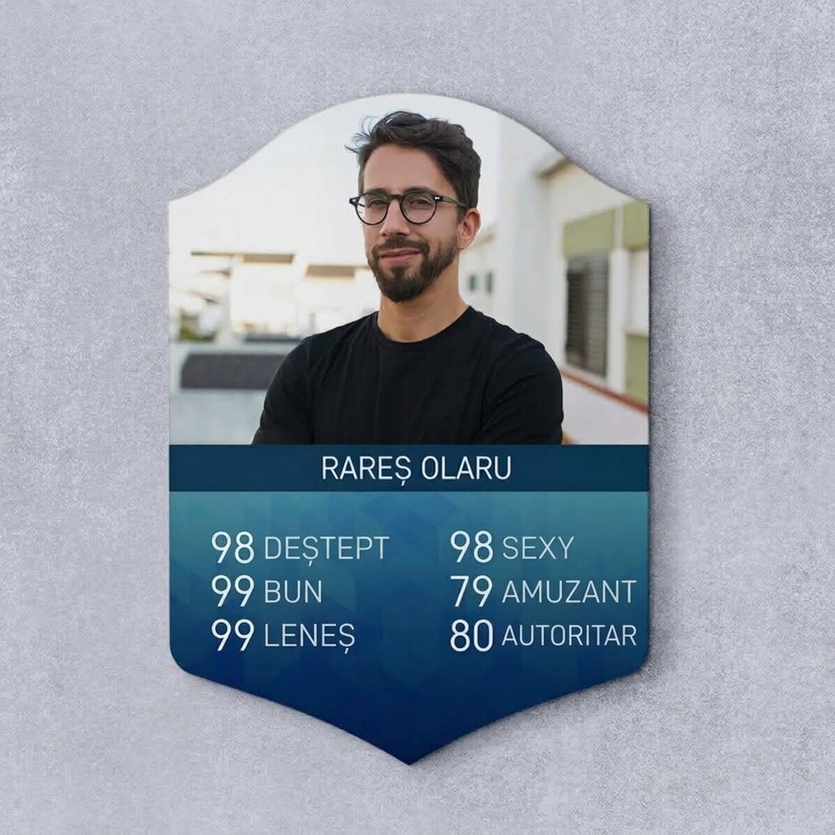 Tarjeta personalizada de la FIFA con una foto y estadísticas - Descripción de la persona