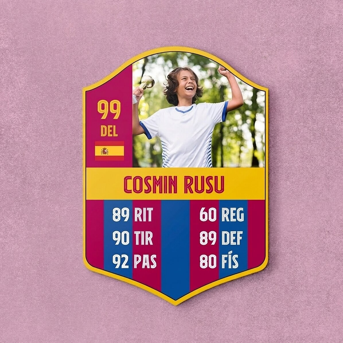 Tarjeta personalizada de la FIFA con una foto y estadísticas - FCB