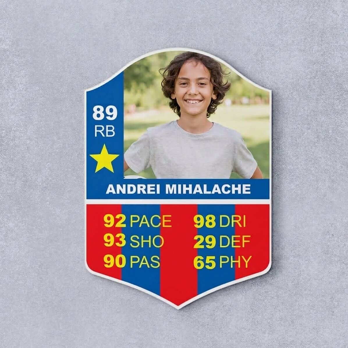 Tarjeta personalizada de la FIFA con una foto y estadísticas - SB