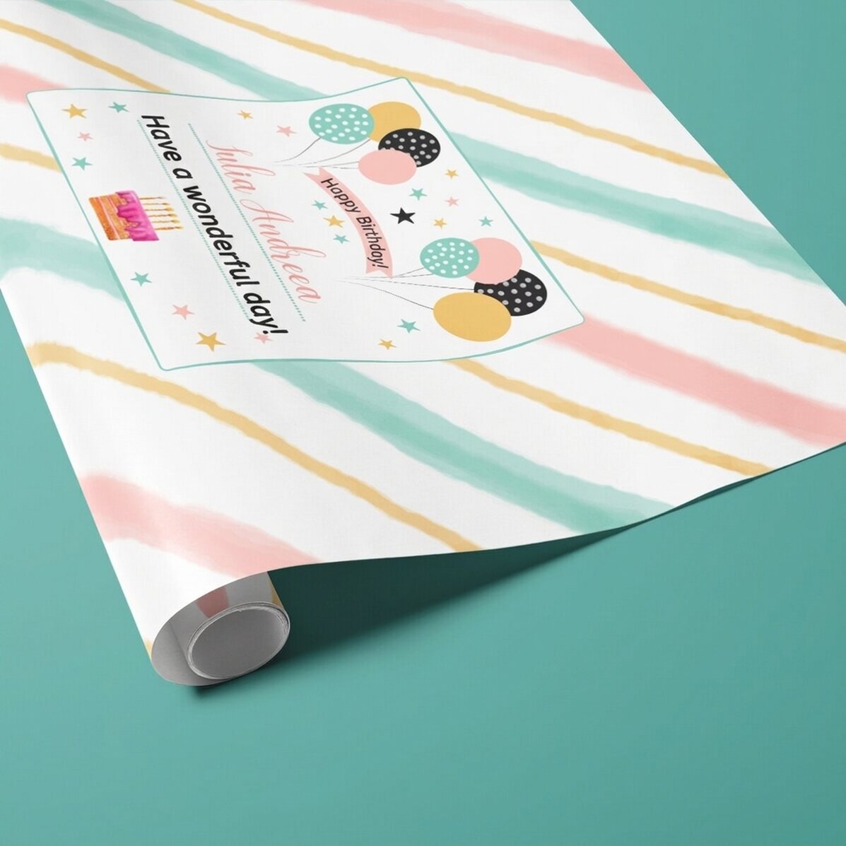 Papel de regalo personalizado con texto - Niños