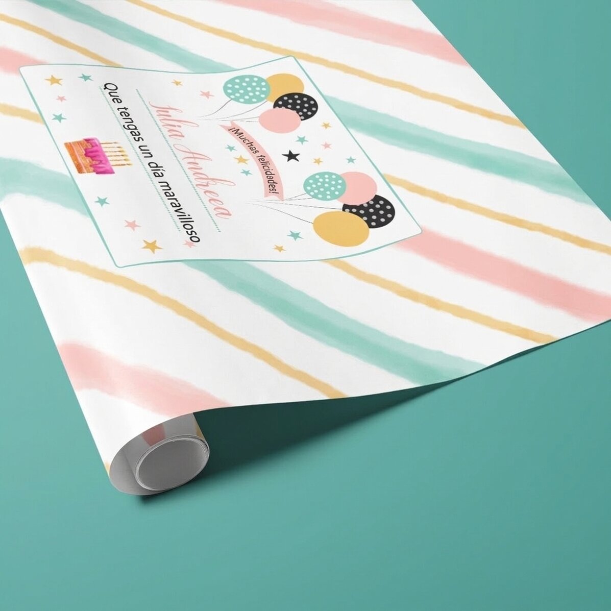 Papel de regalo personalizado con texto - Niños