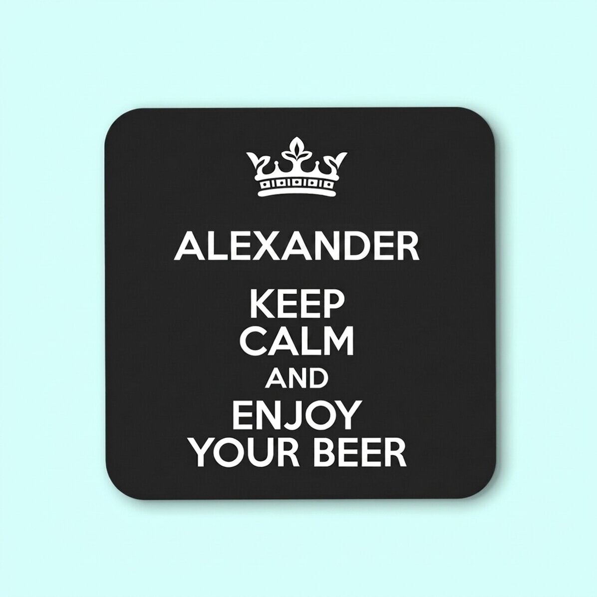 Posavasos personalizado con texto - Keep Calm Black