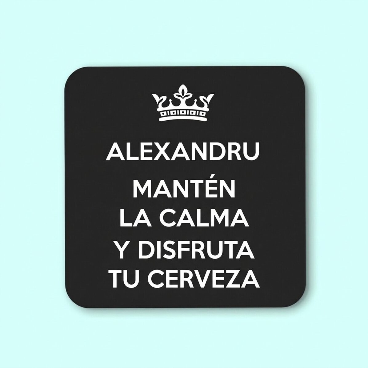Posavasos personalizado con texto - Keep Calm Black