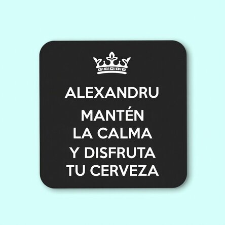 Posavasos personalizado con texto - Keep Calm Black