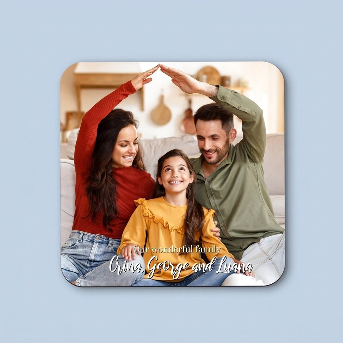 Portavasos personalizado con foto y texto - Nuestra familia