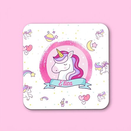 Posavasos personalizado con texto para niñas