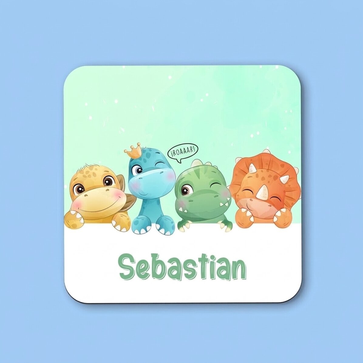 Posavasos personalizado con texto para niños