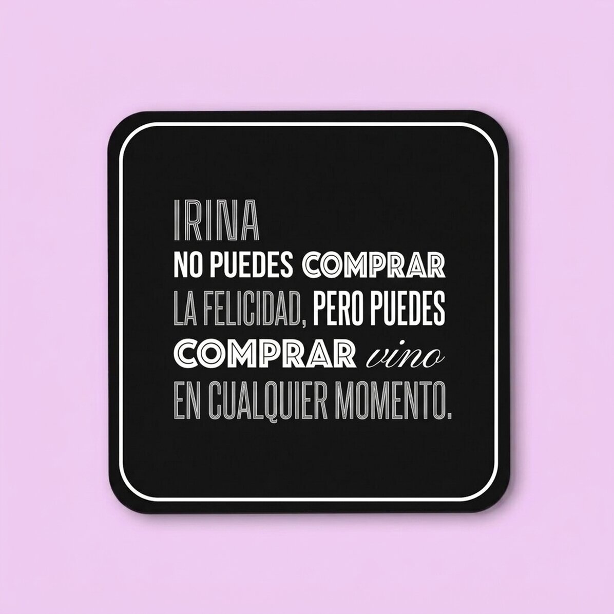 Posavasos personalizado con nombre - Felicidad