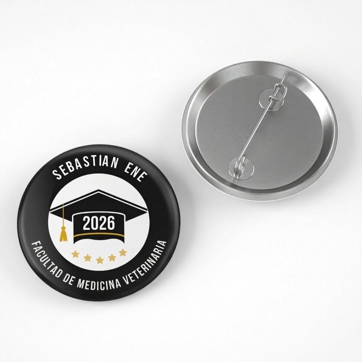 Chapa personalizada con texto: «Graduado»