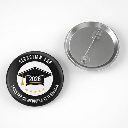 Chapa personalizada con texto: «Graduado»