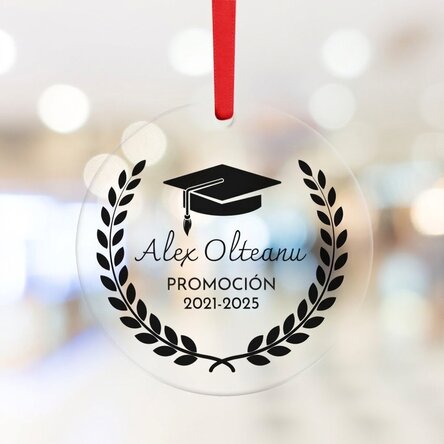 Adorno redondo personalizado con texto - Graduación