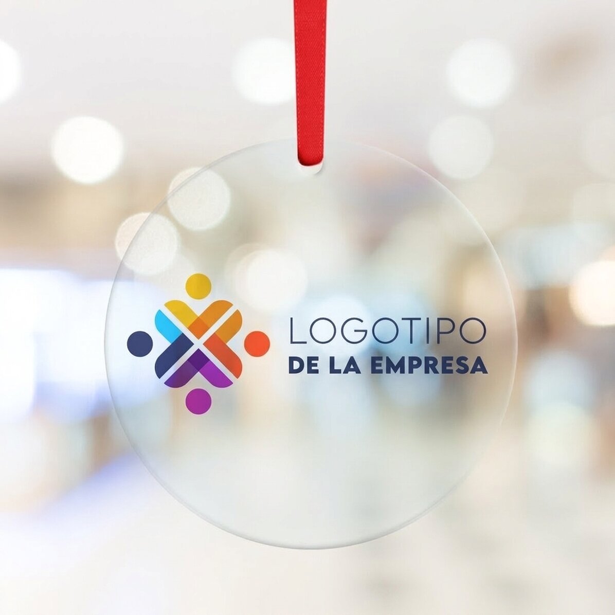Adorno redondo personalizado con logotipo