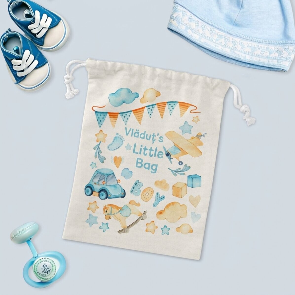 Bolsita pequeña para regalos personalizada con texto - Watercolour