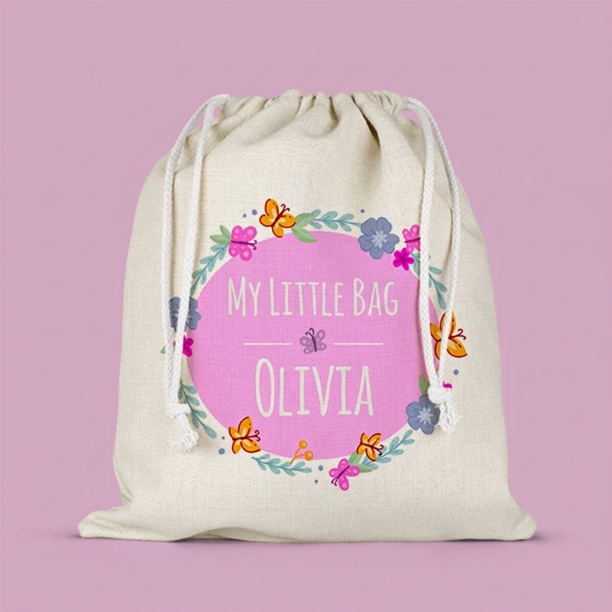 Bolsa mediana personalizada con nombre - Niña