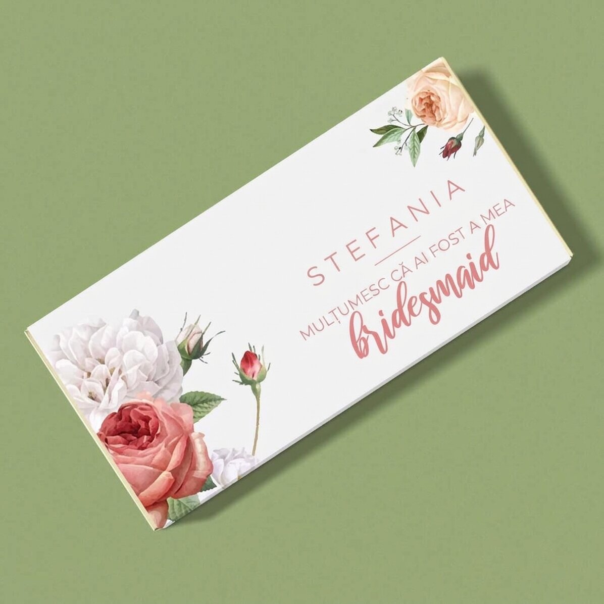 Chocolate personalizado con mensaje para la boda