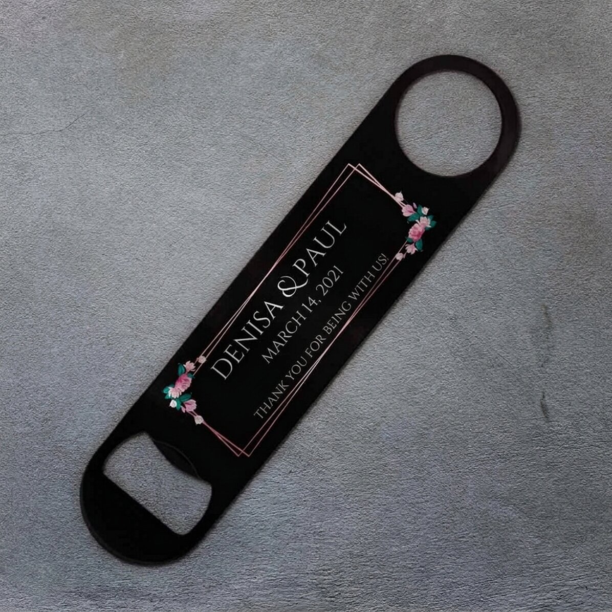 Abrecerras personalizado con texto - Boda