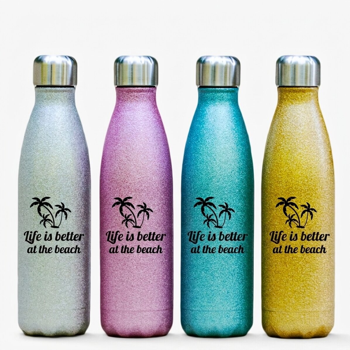 Término con purpurina personalizado con el texto: «Life is better at the beach»