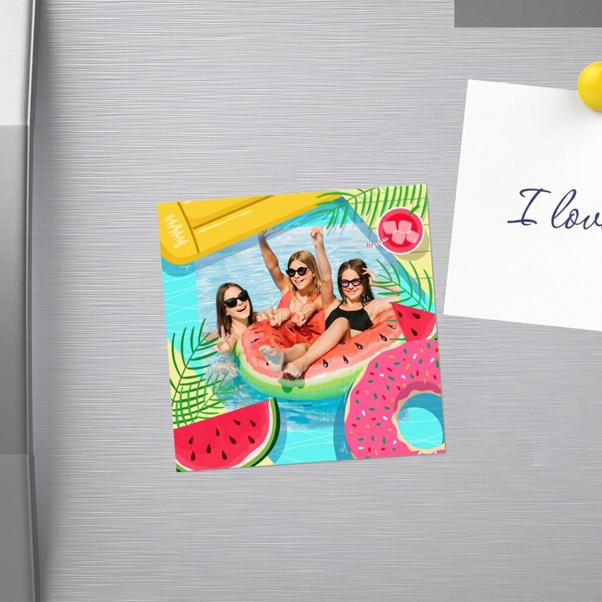 Imán de 10x10 personalizado con una foto: ¡Es verano!