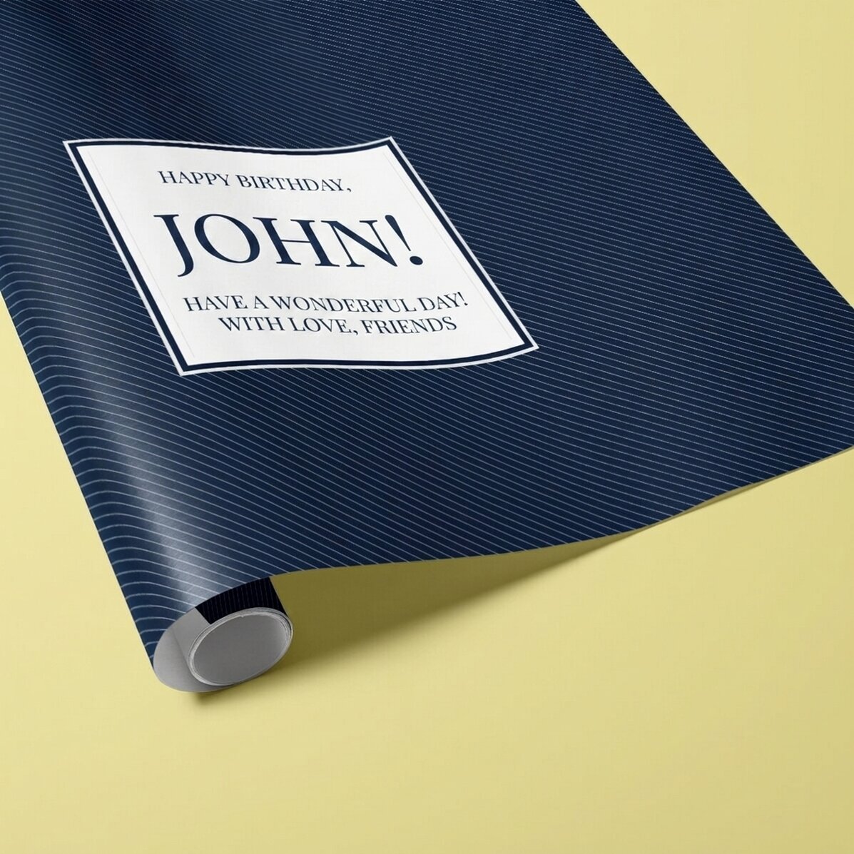 Papel de regalo personalizado con texto - Azul oscuro