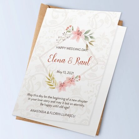Tarjeta de felicitación personalizada con texto - Casa de piedra