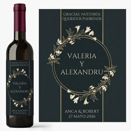 Vino personalizado con mensaje - Para los padrinos