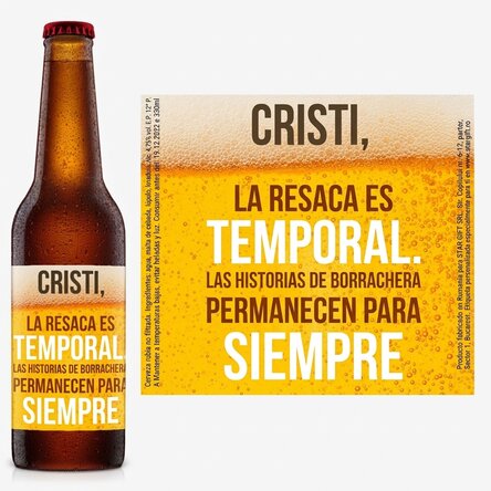 Cerveza personalizada con texto - Las historias
