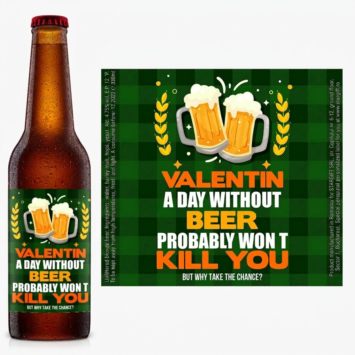 Cerveza personalizada con texto - Beer won