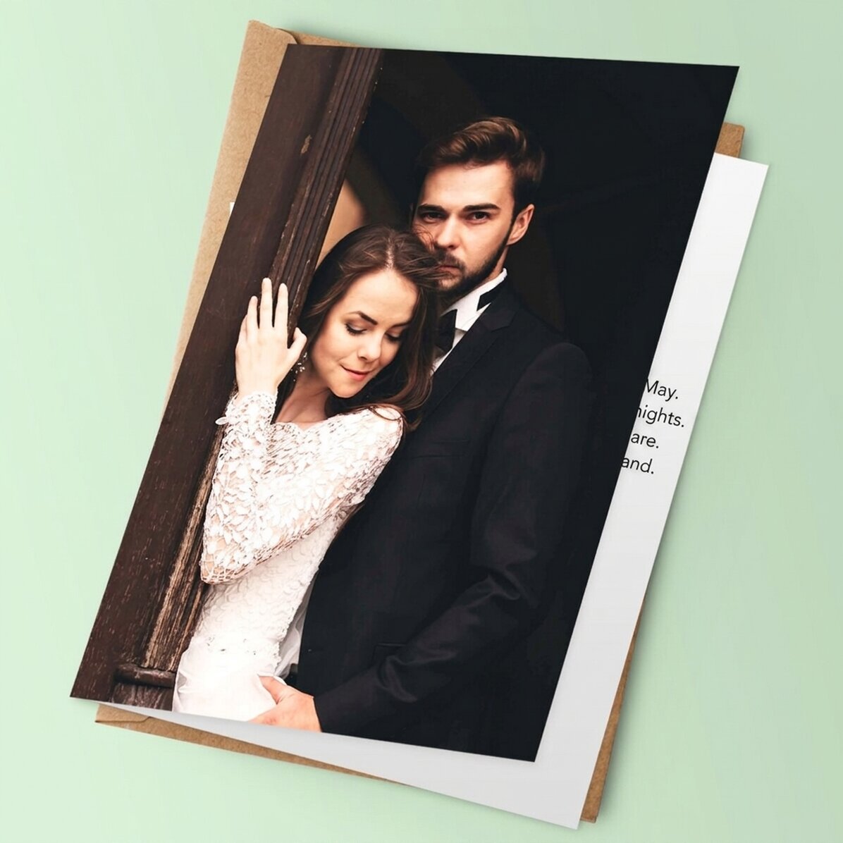 Tarjeta de felicitación personalizada con una foto en formato horizontal