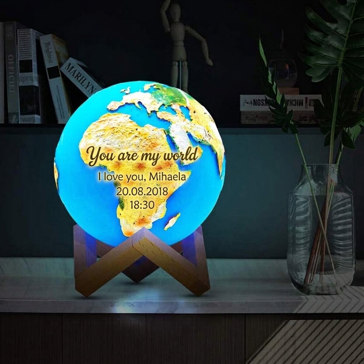 Lámpara globo terrestre en 3D